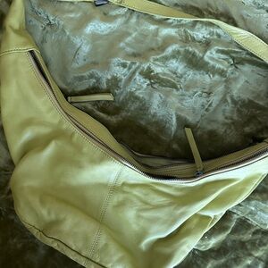 Mustard Yellow Leather Hobo Bag